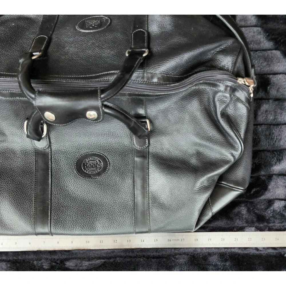 ROOTS HD CANADA LEATHER BLACK DUFFLE WEEKENDER TRAVEL BAG 20th Century Fox